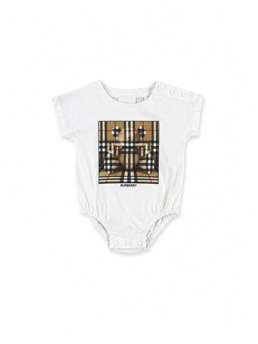 Burberry Unisex Thomas Bear Check Print Cotton Bodysuit | Size 3M | Luxury Baby
